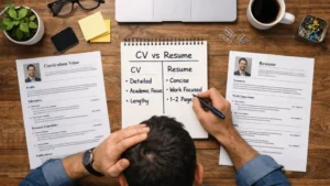 الفرق بين CV و Resume